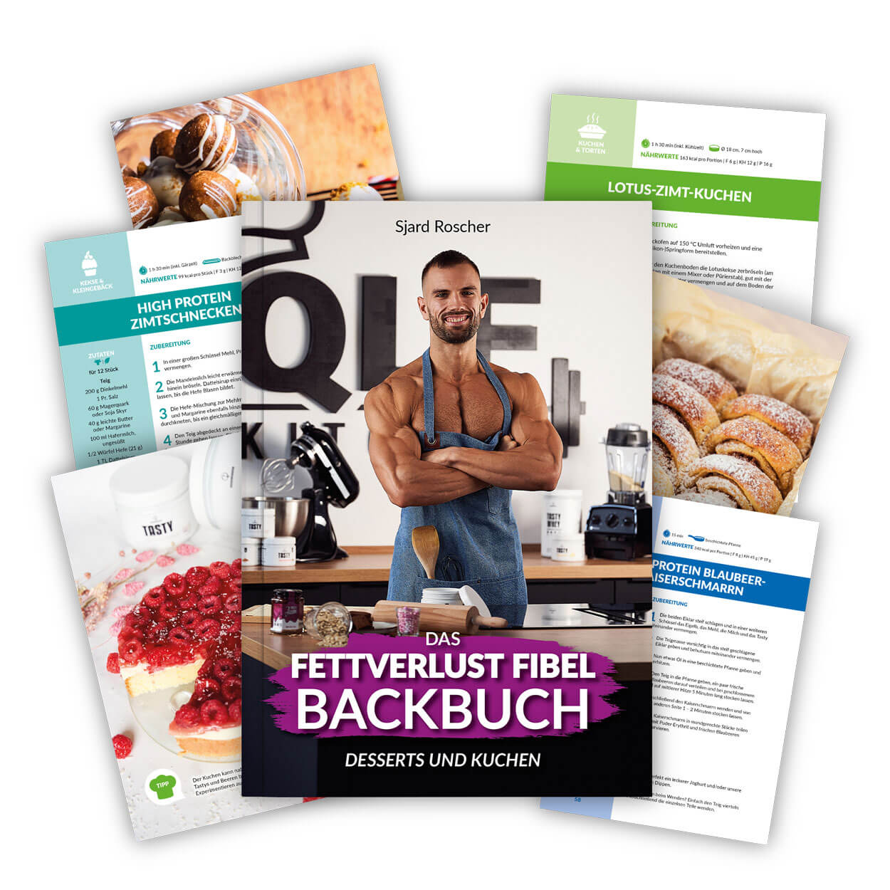 Inhalt des Fettverlust Fibel Backbuch Desserts und Kuchen von Sjard Roscher