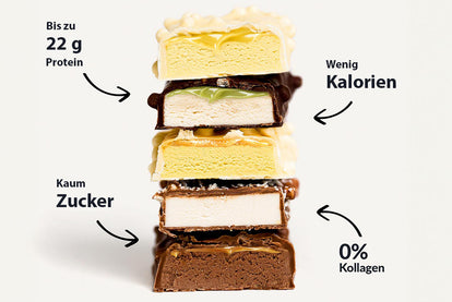 Proteinriegel Stapel