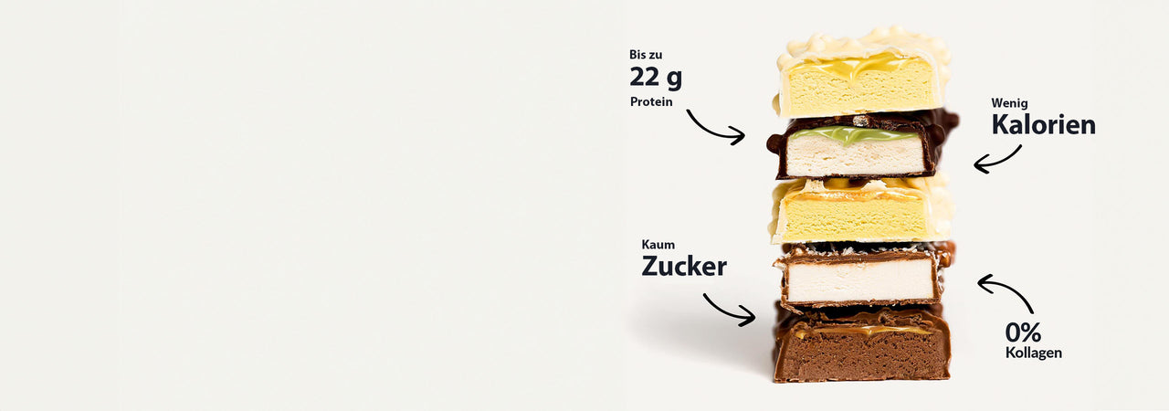 Proteinriegel Stapel