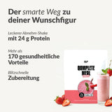 Sonderangebot: Exklusives Vorrats-Bundle featuring strawberry protein shake pack with nutrition highlights and fresh strawberries