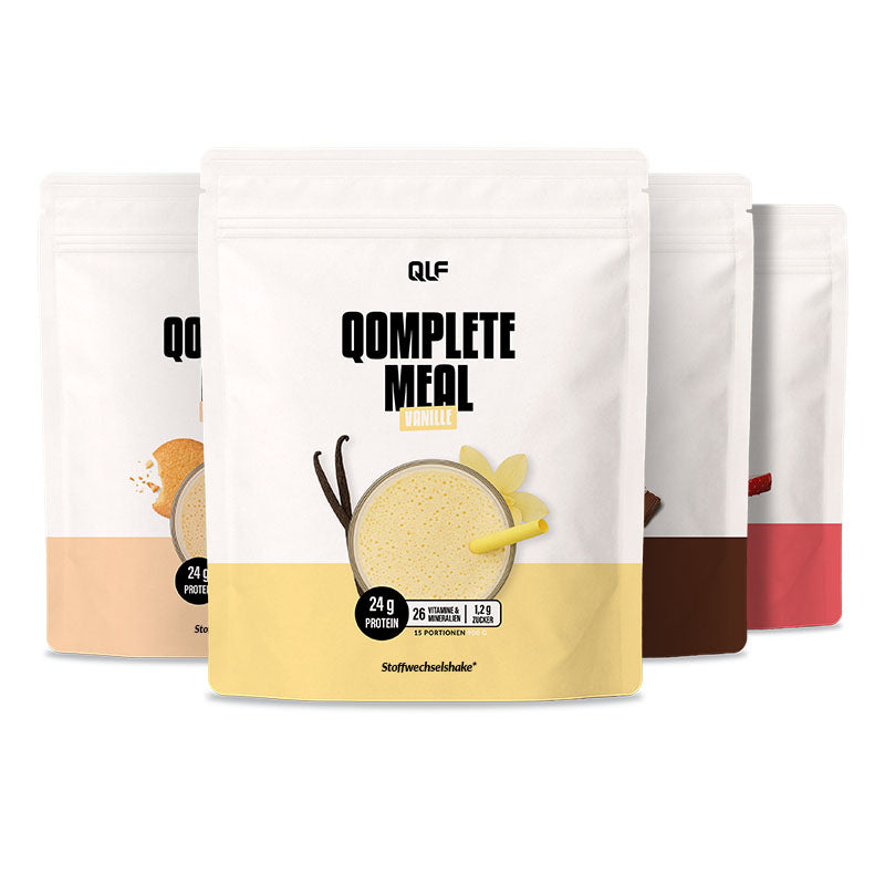 4 Beutel Qomplete Meal in verschiedenen Geschmäckern