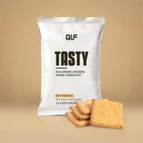 Tasty kalorienarmes Geschmackspulver Butterkeks mit Keksstückchen vor beigem Hintergrund, Galerieposition 1