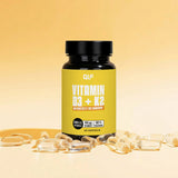 Vitamin D3+K2 von Quantum Leap Fitness mit 60 Kapseln vor hellem Hintergrund, Galerieposition 1 Shop-Vitamin-D-K.jpg