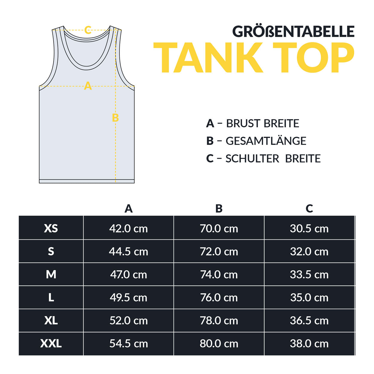 QLF Tanktop Größentabelle