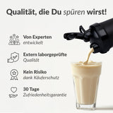 Probierbox Tasty Whey, 5 x 30g inkl. Gratis-Shaker mit cremigem Proteinshake und Qualitätssicherung von Experten
