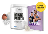 Baking Protein inkl. GRATIS Kochbuch mit Sahnegeschmack, Ei und Mehl Zutaten im Vordergrund Galerie 1