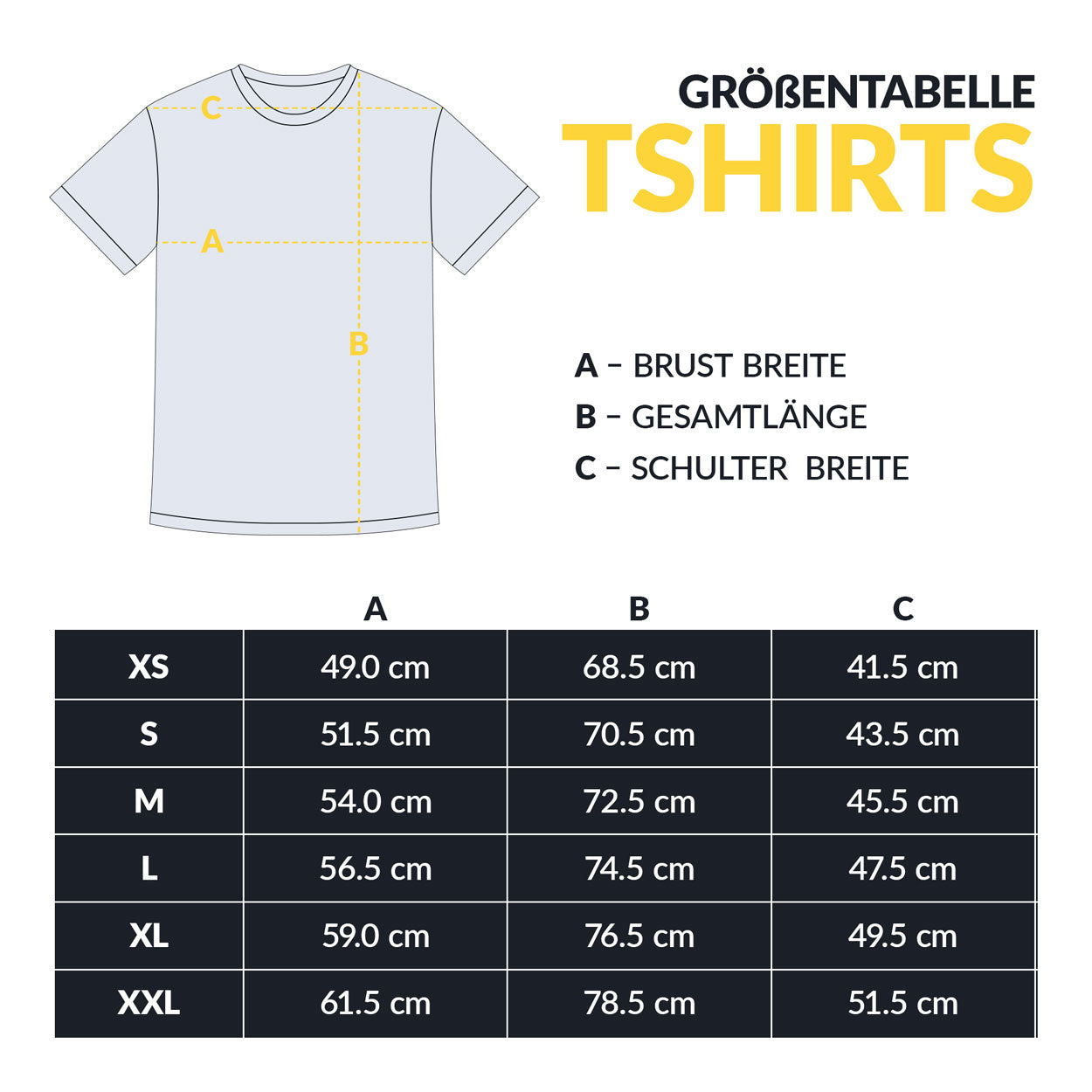 QLF T-Shirt Größentabelle